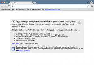Google Chrome - Warning about PRISM in Incognito Mode?